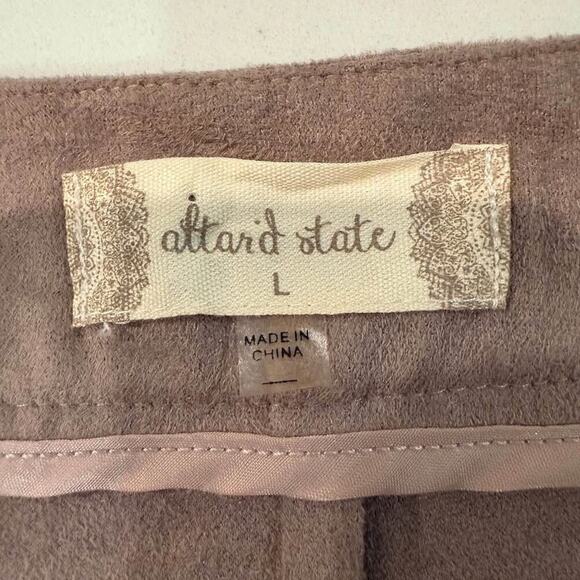 Altar’d State NWT Crossover Faux Suede Mini Skort Skirt Women's Large Mushroom - Picture 6 of 8